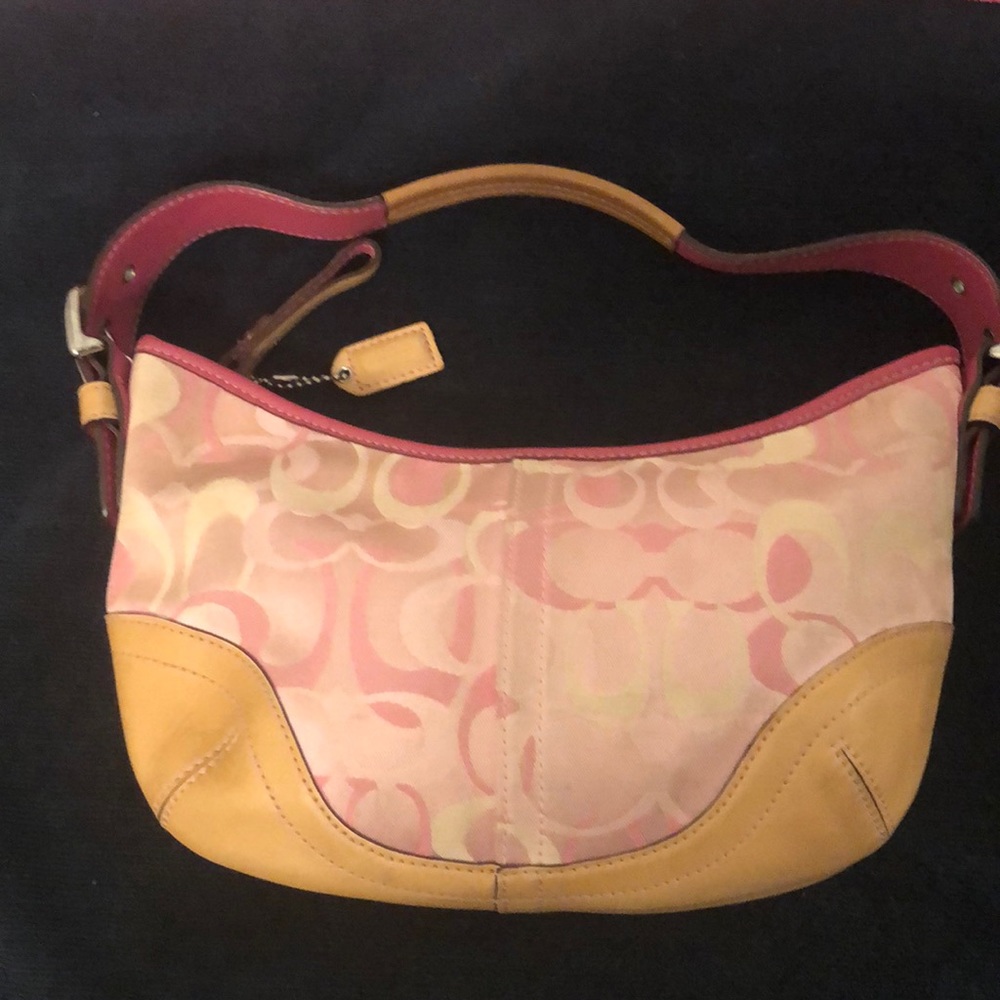 Authentic Pink Leather Coach Purse
